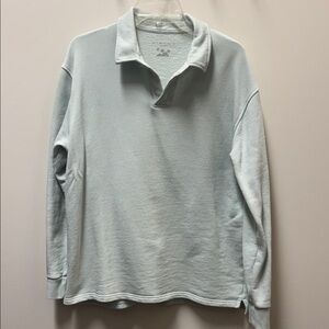 Women's Light Blue/Green Polo Style St. Barths Sweatshirt